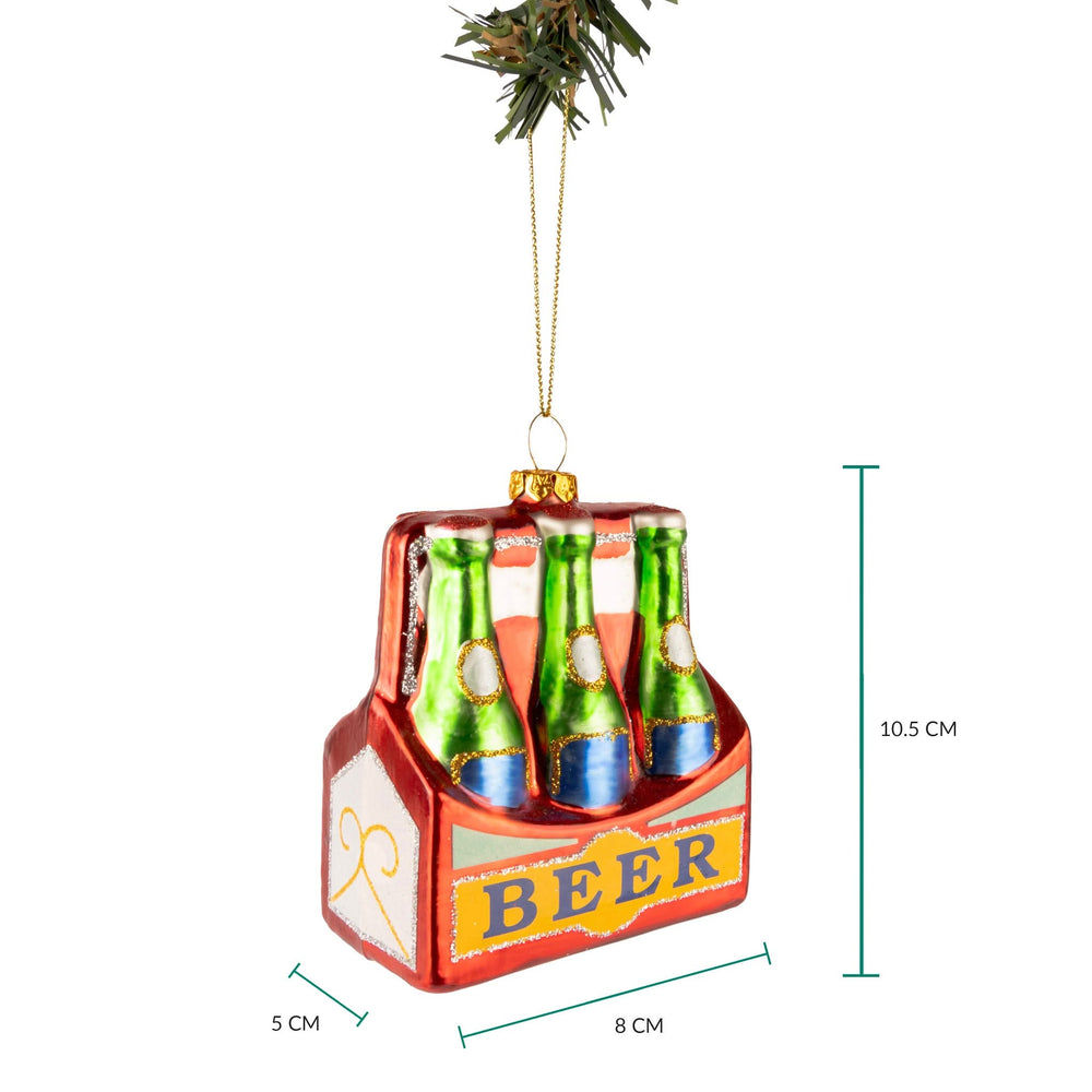 Nordic Light Weihnachtskugel Sechserpack Bier 11 cm