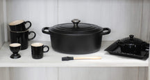 Le Creuset Bräter Oval Signature Matt Schwarz - ø 33 cm / 7.5 liter