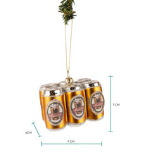 Nordic Light Weihnachtskugel Sechserpack Bier 9 cm