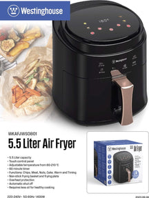 Westinghouse Airfryer - 1400 W - Schwarz - 5,5 Liter