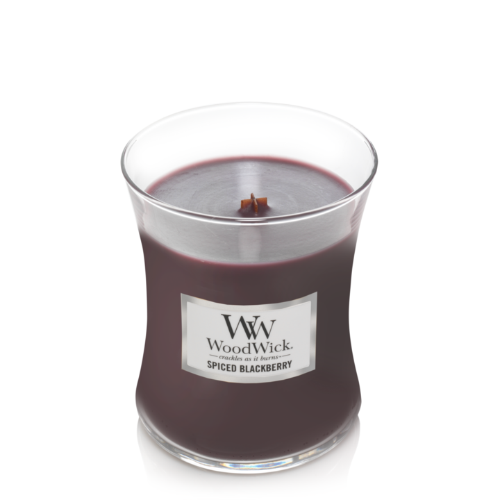 WoodWick Duftkerze Medium Spiced Blackberry - 11 cm / ø 10 cm