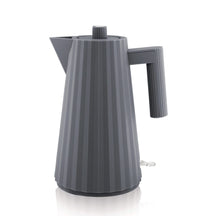 Alessi Wasserkocher Plissé - Trockengehschutz - grau - Michele de Lucchi - 1.7 Liter - MDL06 G