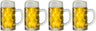 Oktoberfest-Bierkrug - 500 ml - 4 Stück