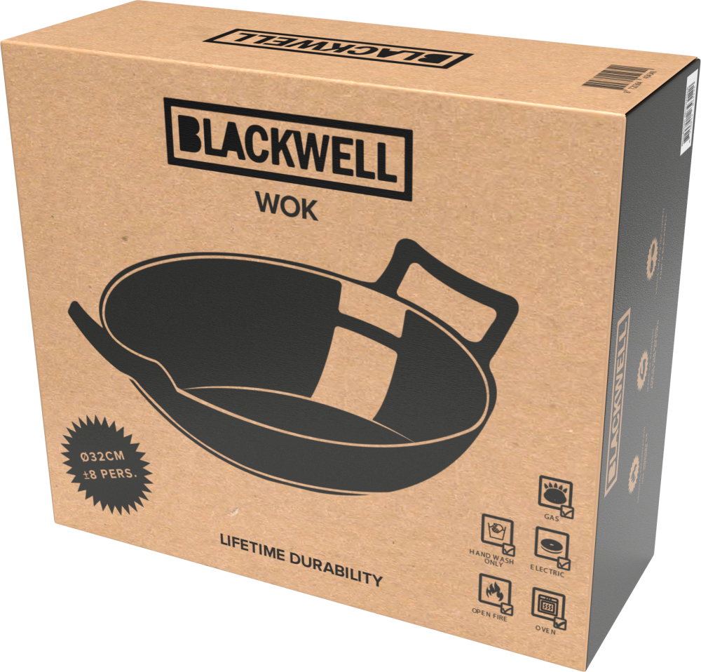 Blackwell Wokpfanne / Wadjan - Gusseisen - ø 32 cm - Ohne Antihaftbeschichtung