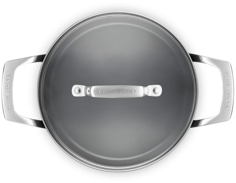 Le Creuset Kasserolle mit Glasdeckel Essential Antihaft-Keramik – ø 20 cm / 3,8 Liter – Keramik-Antihaftbeschichtung