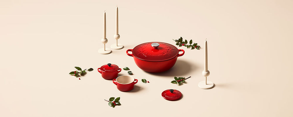 Le Creuset Servierschüssel - Holly Christmas - Kirschrot - ø 25 cm