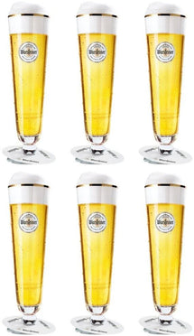 Warsteiner Biergläser mit Fuß 200 ml - 6 Stück