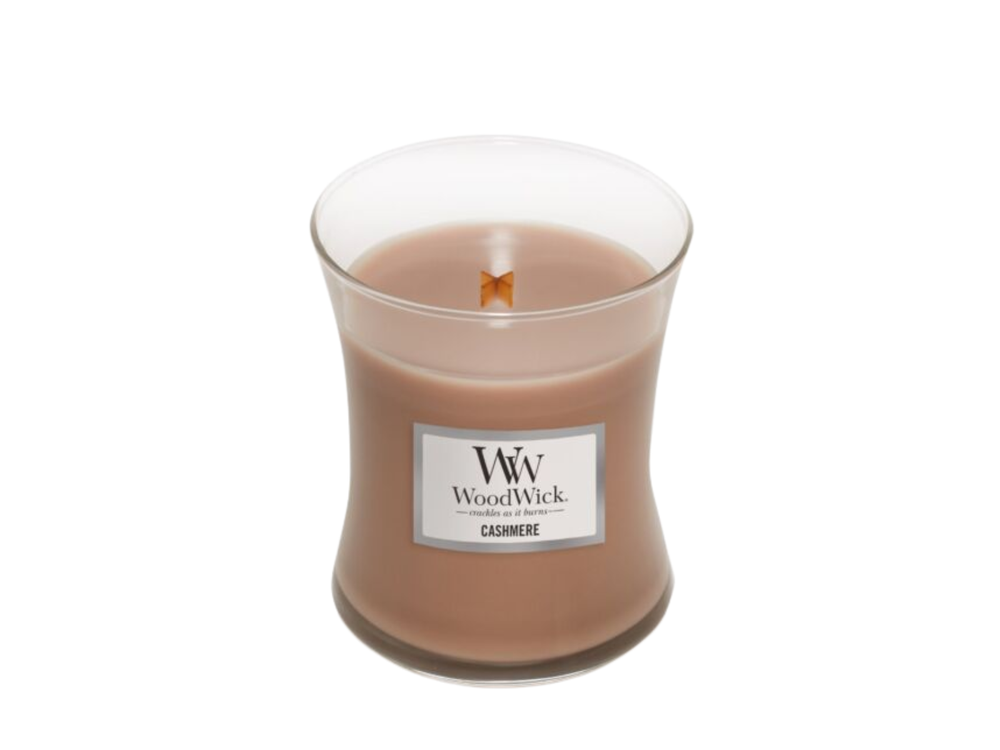 WoodWick Duftkerze Medium Cashmere - 11 cm / ø 10 cm