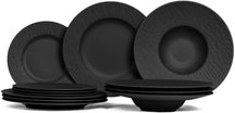 Villeroy & Boch Geschirrset Manufacture Rock - Schwarz - 12-teilig