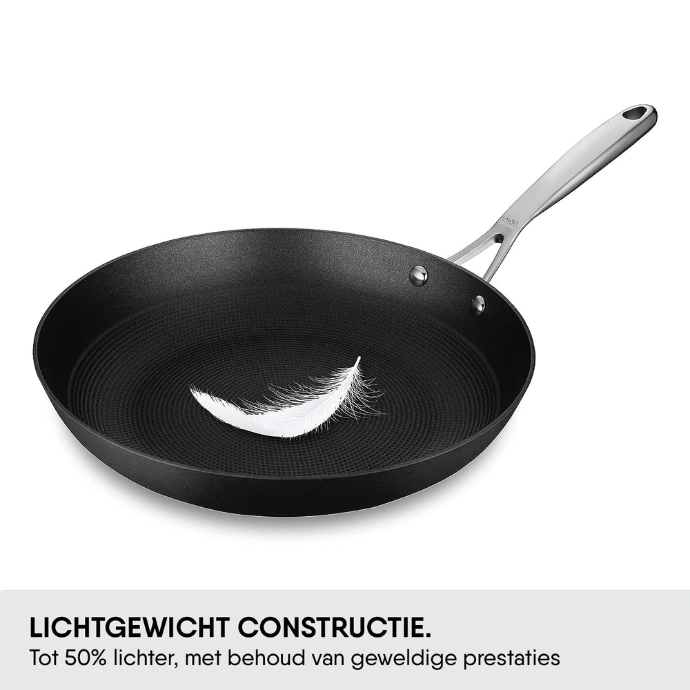 Stahl Cookware Bratpfannen-Set aus Gusseisen, leicht – 24 + 28 cm