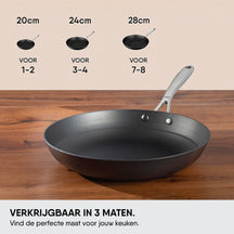 Stahl Cookware Bratpfannen-Set aus Gusseisen, leicht – 24 + 28 cm