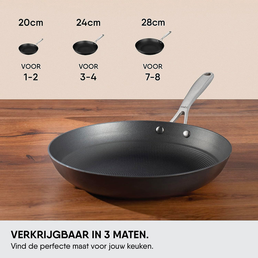 Stahl Cookware Bratpfanne Gusseisen Leicht – 28 cm – Auch für Induktion geeignet