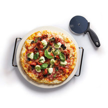 KitchenCraft Pizzastein und Pizzamesser - 32 cm