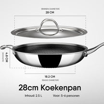 Stahl Cookware Bratpfannenset Hybrid 24 + 28 cm – inklusive Deckel