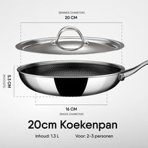 Stahl Cookware Bratpfanne Hybrid 20 cm – inklusive Deckel