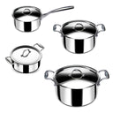 Stahl Cookware TriPly Pfannenset – 4-teilig – Kochtopf 18, 20 und 24 cm – Kochtopf 16 cm